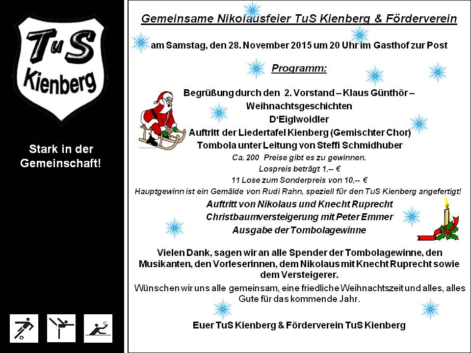 Gemeinsame Nikolausfeier TuS Kienberg & Förderverein 28.11.2015